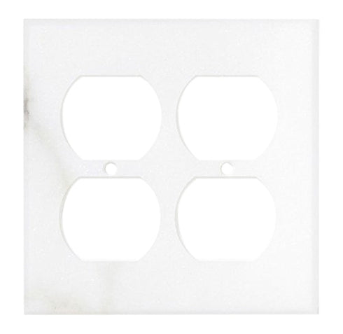 Calacatta Gold Marble 4 1/2 x 4 1/2 Switch Plate  2-DUPLEX Wall Cover